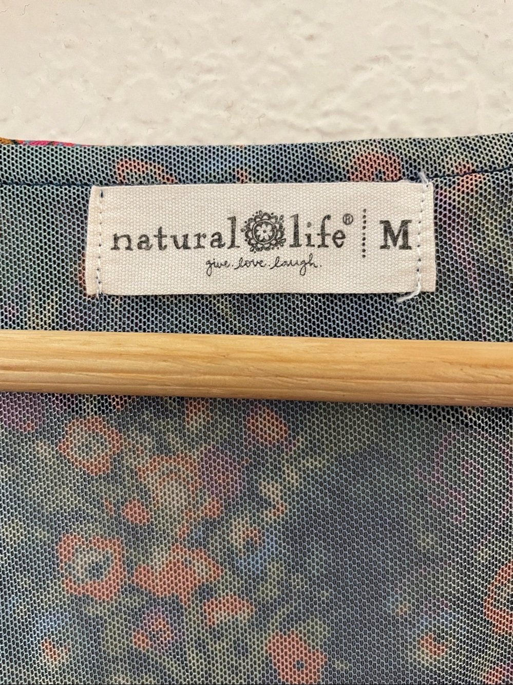 NATURAL LIFE Black Sheer Floral Ruffle Tie-Front Top whimsigoth y2k m - Picture 2 of 5